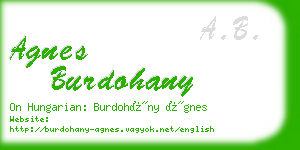 agnes burdohany business card